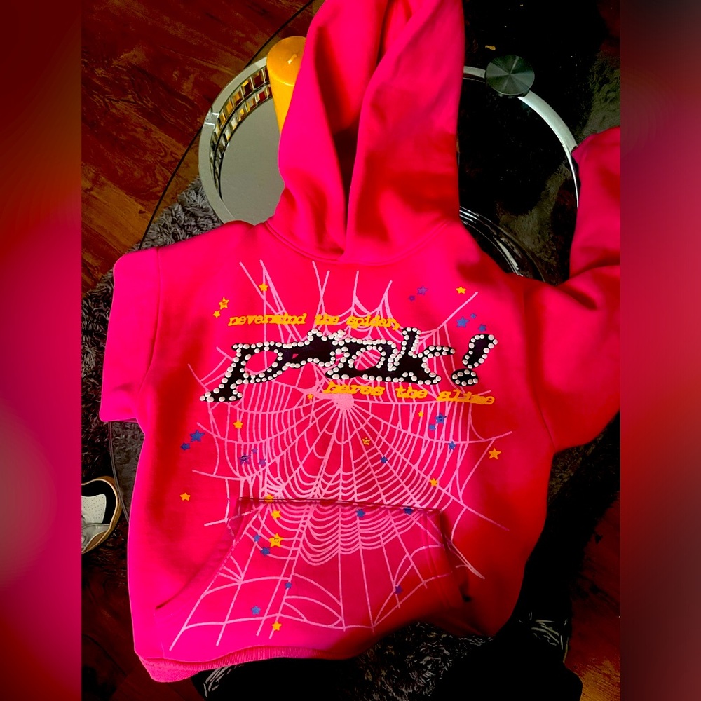 sp5der hoodie pink small